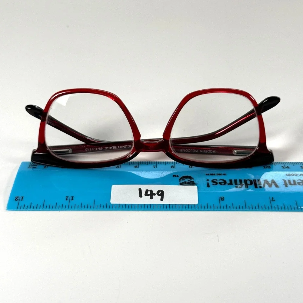 MODERN OPTICAL Welcome Eyeglasses Frame Only 49-19-140 Burgundy/Black Womens‎